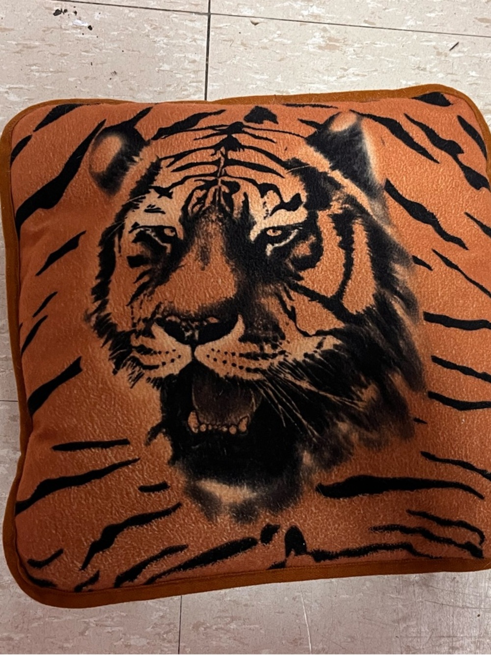 African Tiger Print Decorative Throw Pillow - Orange Tiger stripe 13x13